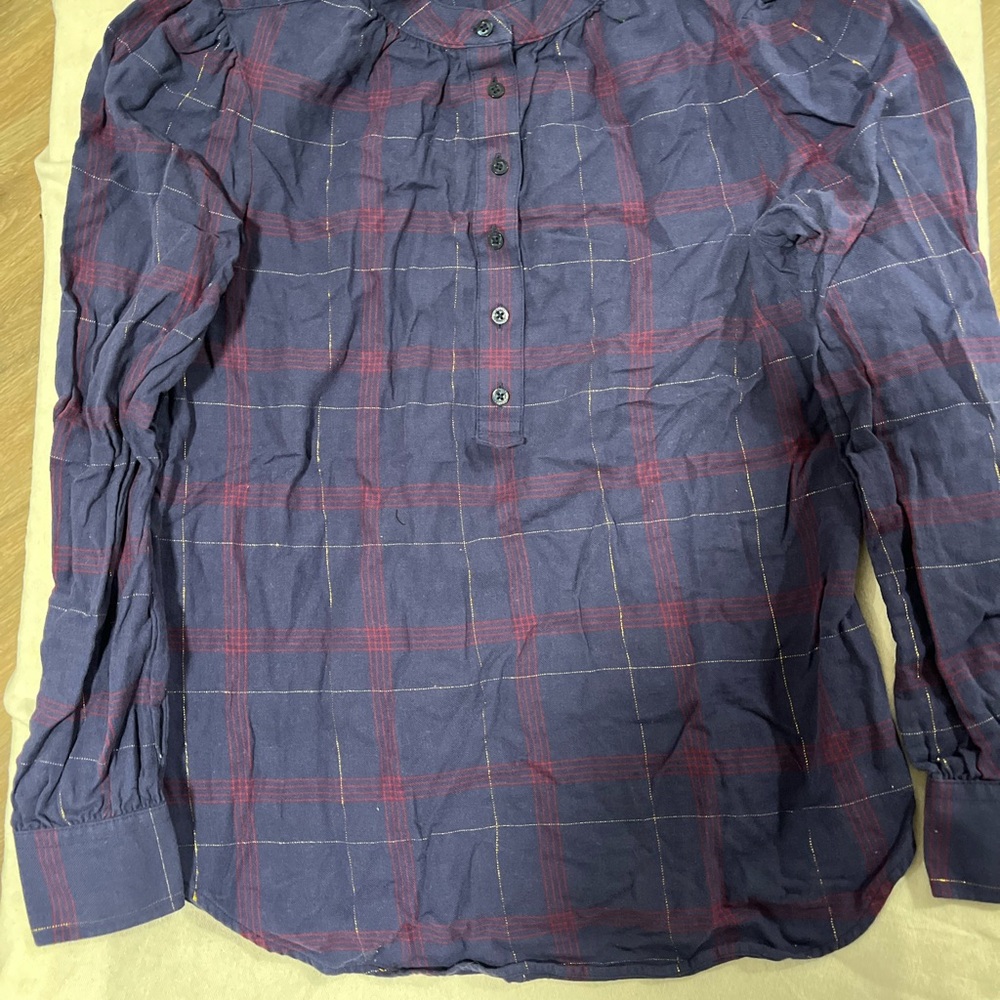 Brooks Brothers Blue and Red Plaid Blouse